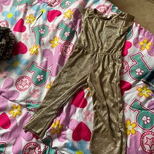 Flutter sleeve gold jumpsuit size 4T